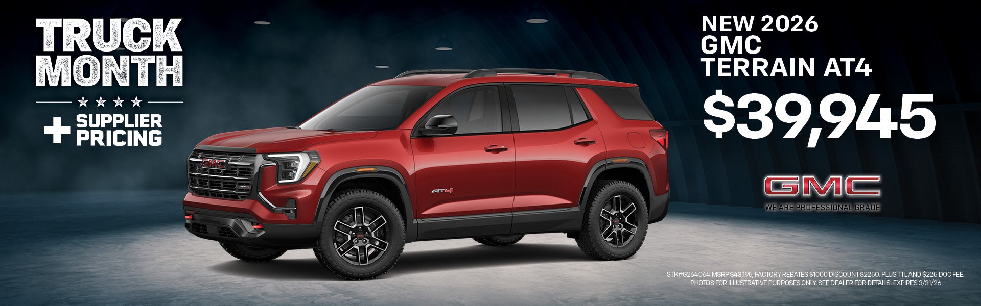 New 2026 GMC Terrain AT4 $39,945